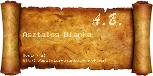 Asztalos Bianka névjegykártya